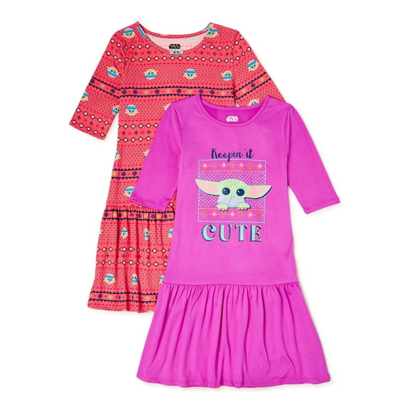 Star Wars Girls Short Sleeve Playdress, 2-Pack, Sizes 4-12