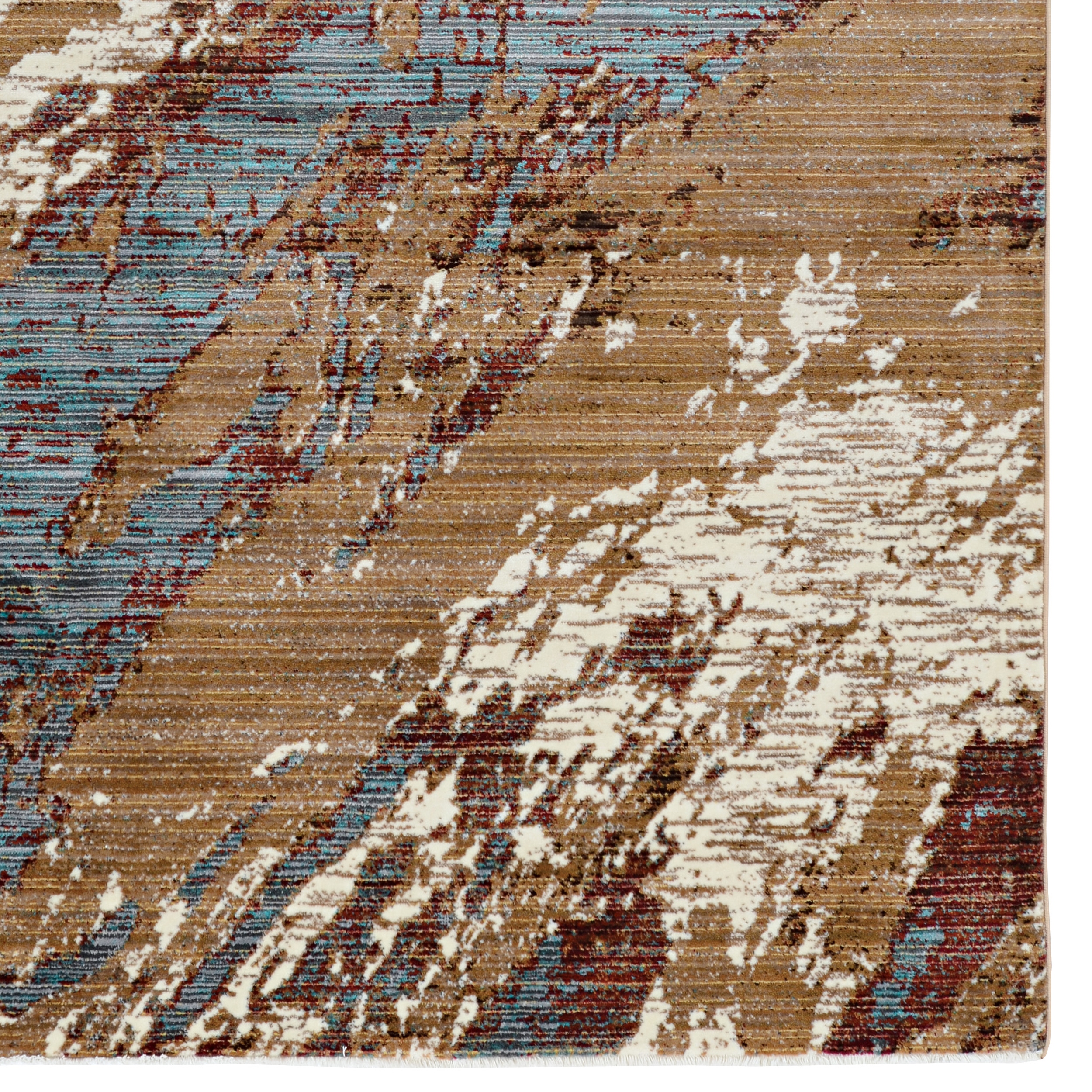 Illusions Marble Beige Blue Area Rug 3 x 5 Transitional Polypropylene