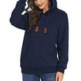 thumbnail image 2 of Bmisegm Women Fashi on Long Sleeve Warm Pocket Hooded Hoodies Pullover Sweatshirt Blouse Casual Sweatshirts for Women Blue L, 2 of 6