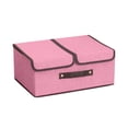 thumbnail image 1 of Boreal Craft Storage With Lids Fabric Foldable Clothes Storage Cube With PU Leather Handles Board Decorative Foldable Lidded Linen Storage Cubes Home Throw Blanket Storage, 1 of 3