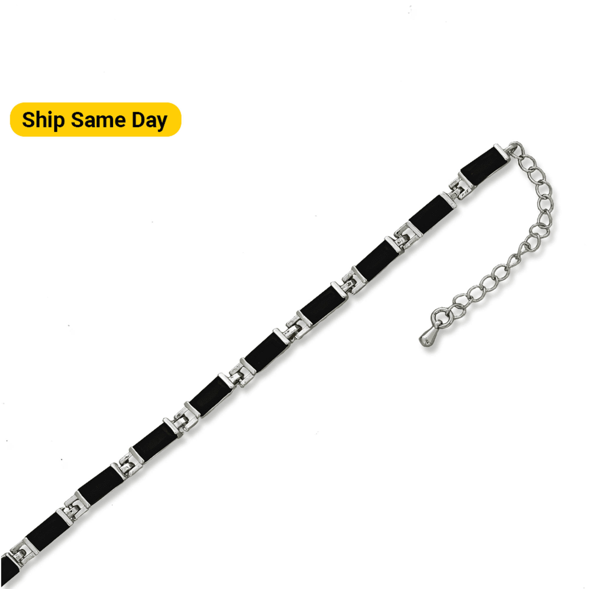 Kaash Customs Silver Plated CZ Fine Anklet for Women in 8 - 2 inches Brass Metal
