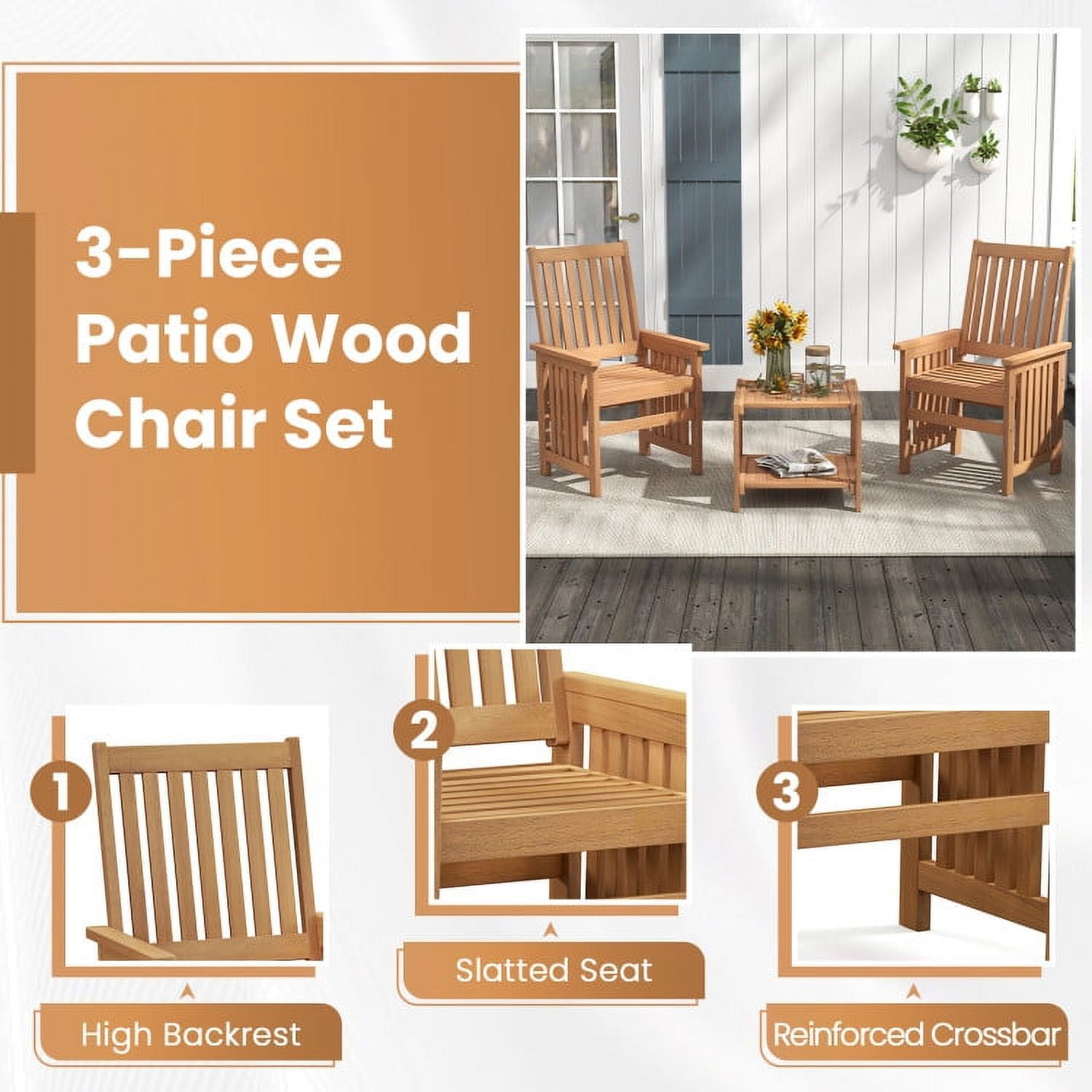 Aimee Lii 3 Pieces Patio Furniture Sets with 1.5" Umbrella Hole, Patio Sectional Furniture Set Aimee Lii 3 Pieces Patio Furniture Sets with 1.5" Umbrella Hole, Patio Sectional Furniture Set