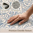 thumbnail image 6 of ODIKA 4'x6' Slate Blue Abstract Floral Washable Area Rug Intricate Tufted Design With Modern Artistic Flair Stain Resistant, Low Pile, Easy Care for Dorm Room, Small Living, 6 of 7