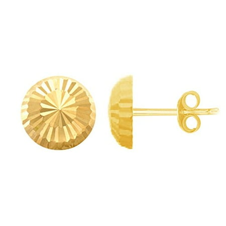 - 14k Gold Shiny Faceted Half Ball 5mm Stud Earrings 5 Mm Bola