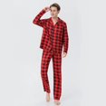 thumbnail image 2 of 2023 New Winter Family Matching Outfits Plaid Shirt+Long Pants 2Pcs Suit Girls Dress Baby Romper Dog Scarf Christmas Family Look, 2 of 3