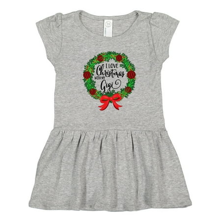 

Inktastic I Love Christmas with My Gigi Wreath Gift Toddler Girl Dress