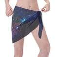 thumbnail image 7 of Women'S Beach Cover Up Short Sarong Dress Space Galaxy Wrap Chiffon Shawl, 7 of 7