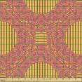 thumbnail image 2 of Ambesonne African Fabric by the Yard Upholstery, Traditional Modern Ethnic, 1 Yard, Yellow and Hot Pink, 2 of 5