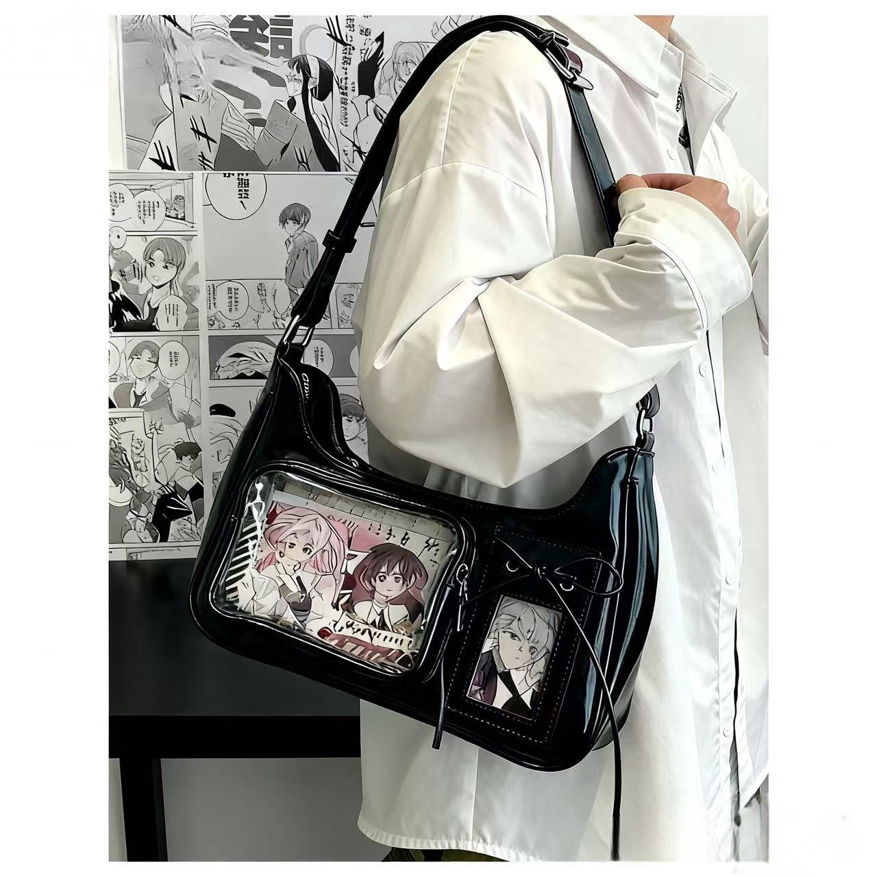 Harajuku Shoulder Bag Women Korean Transparent Ita Bag School Crossbody Bag Female Japanese Designer Preppy Handbag Purse