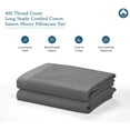 thumbnail image 2 of Royale Linens 400 Thread Count 100% American Grown Cotton Pillowcase Set - Luxury Sateen King Pillow case - 20"x40" Inch Soft & Smooth Set of 2 Grey Pillowcases - (King, Spanish Slate), 2 of 9