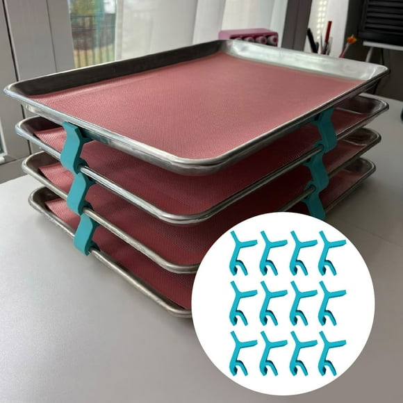 Riforla 12 PCS Baking Sheet Stackers Baking Sheet Dividers Set Tray Stackers for Dryer Trays Dryer Accessories Compatible with Trays Baking Trays Sky Blue One Size