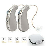 eTopeak Rechargeable Hearing Amplifiers for Seniors, Mini Digital Aid Personal Sound Amplifier for Ears and Adults, 2 Pcs