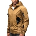 thumbnail image 7 of RYDCOT Men's Cargo Hoodie Waterproof Fleece Lined Ski Jacket Winter Warm Full-Zip Military Army Outdoor Hiking Coat with Muti Zip-Pockets Khaki, 7 of 7