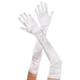 thumbnail image 1 of Music Legs 452-WHITE Extra Long Satin Gloves - White, 1 of 1