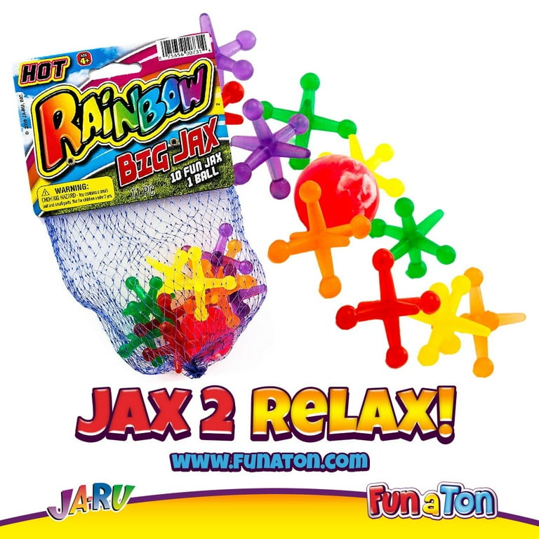 JA-RU Vintage Toys Metal Jacks Set (1 Pack) w/Two Bouncy Balls. Mini Jax  Toy for Kids, Boys & Girls. Classic Family Retro Games. Bulk Party Favors