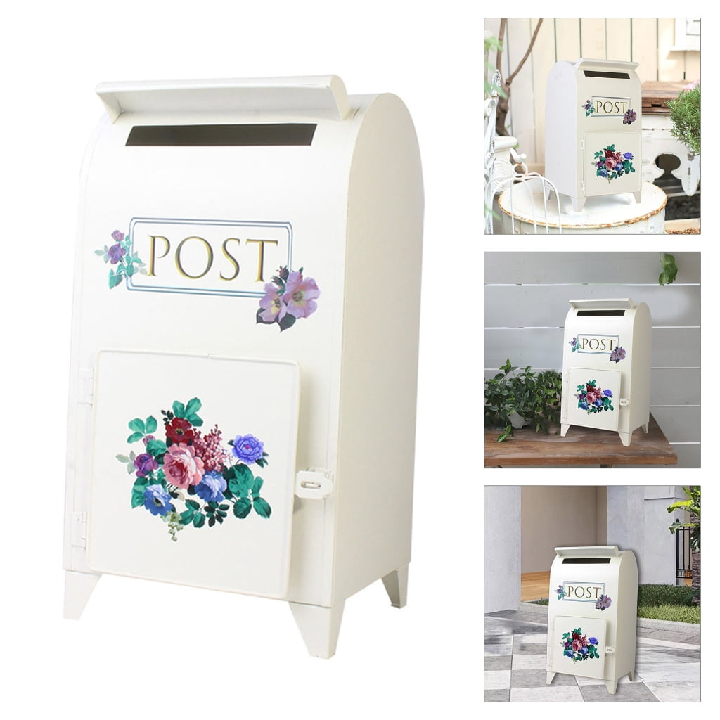 Sinyiin Historical European Mailbox for Yard Decoration External Use Strong Metal Build Extra Large Capacity Easy Fixing Design