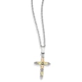 thumbnail image 1 of Sterling Silver & 12K Cross Necklace (Weight: 0.09 Grams, Length: 18 Inches), 1 of 2