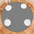 thumbnail image 2 of Black White Small Checkered Pattern Round Fitted Tablecloth with Elastic Edge,Dining Table Cover Waterproof,Outdoor Round Tablecloth for Camping,Dining,Indoor and Outdoor, 2 of 7