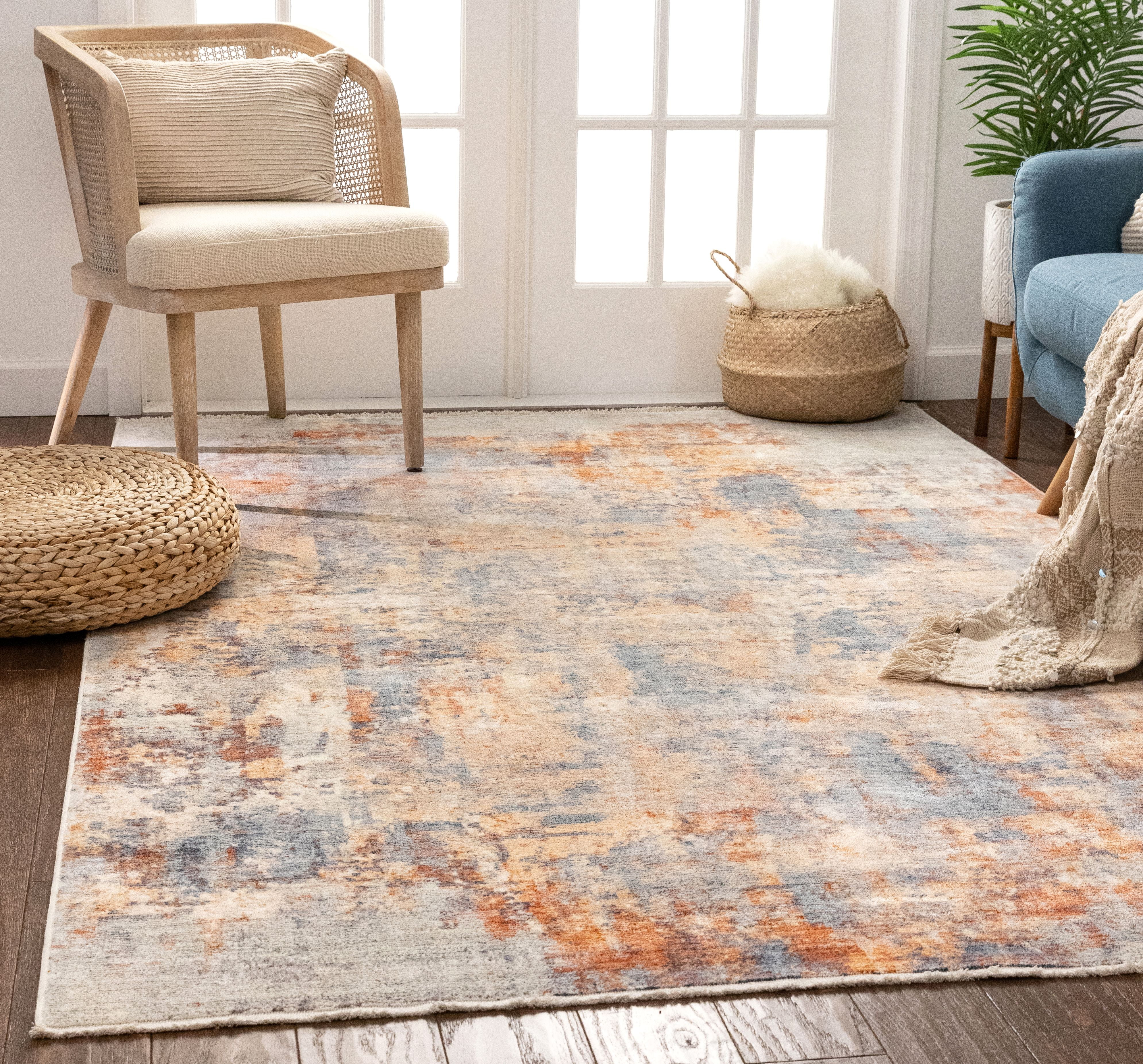 Well Woven Nelson Multi Blue Orange Vintage Abstract Area Rug Walmart Com Walmart Com