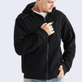 thumbnail image 2 of APEXFWDT Men's Heated Sweatshirt jacket Loose Fit Flannel Active Jacket Casual Long Sleeve Zip Up Hooded Warm Heating Coat, 2 of 7