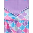 thumbnail image 6 of Baby Girl Cute Swimsuit Fish Scale Shell Pearl Print One-Piece Swimwear with Mermaid Tail, 6 of 7