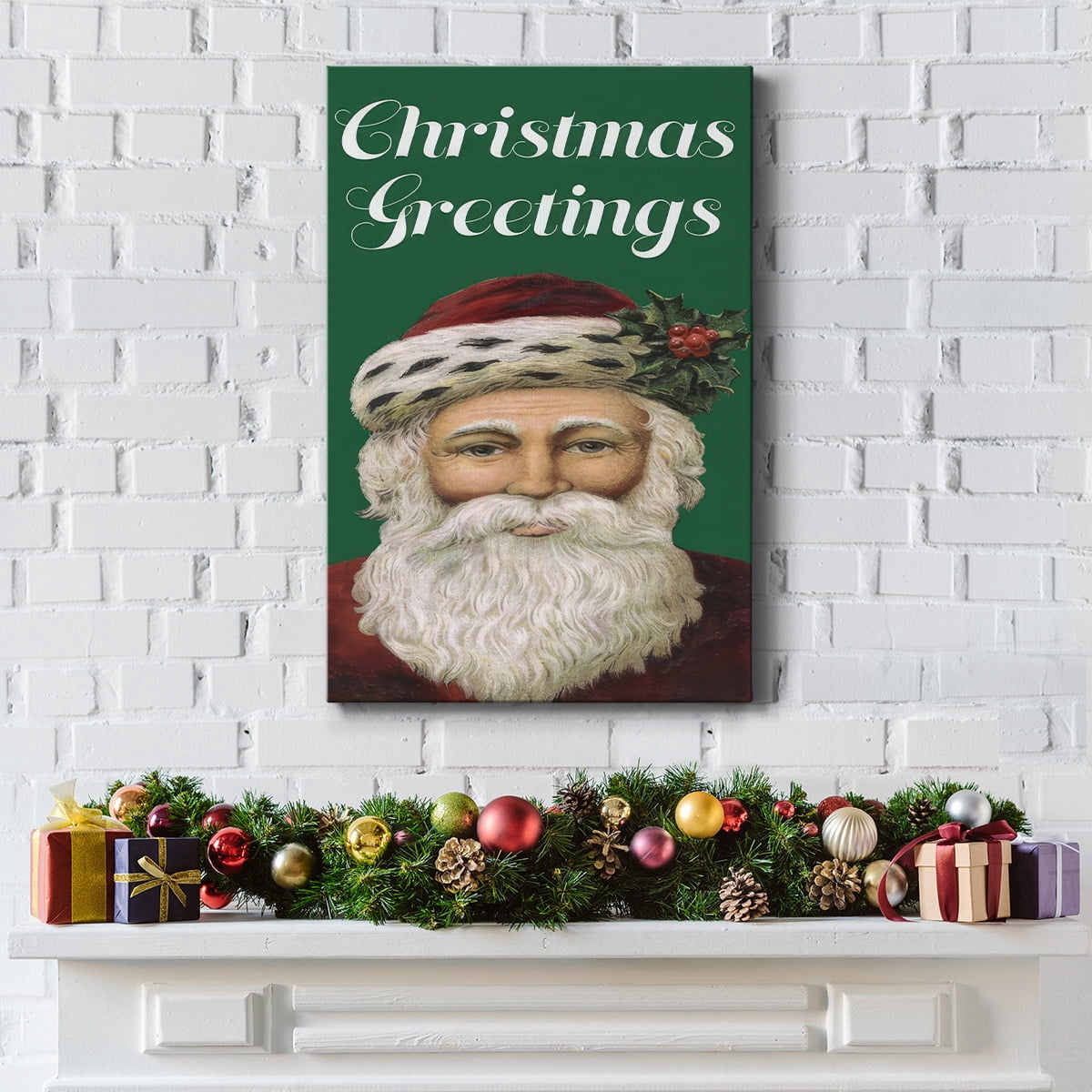 Retro Santa Claus I- Gallery Wrapped Canvas