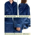 thumbnail image 5 of PAVILIA Plush Hooded Robe For Women | Blue, Fluffy Soft Bathrobe With Hood | Fuzzy Warm Spa Robe, Cozy Fleece Long Robe | Satin Trim, Small-Medium, 5 of 10