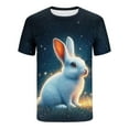 thumbnail image 5 of Mens Shirts Plus Size under $5 Easter Print Short Sleeve Round Neck T-Shirt Stylish Casual Tee Dark Blue XXXL, 5 of 5