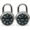 Master Lock School Locker 3 Digit Combination Lock, Black, 2 Pack