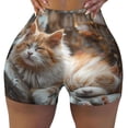 thumbnail image 2 of Xecao Serene Kitten Kingdom Print Workout Shorts for Women Soft Smooth Gym Yoga Scrunch Active Tennis Workout Running Shorts-X-Large, 2 of 8