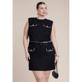 thumbnail image 2 of ELOQUII Women's Plus Size Belted Tweed Mini Dress, 2 of 3