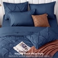thumbnail image 5 of U by Bedsure Queen Comforter Set Navy, Bed in a Bag Queen Size Bedding, 7 Pieces Pinch Pleat All Season Comforter with Sheets, Pillowcases & Shams, 5 of 9