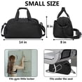 thumbnail image 3 of Bolsa de gimnasio Ineeatu pequeña de 14 pulgadas para hombres y mujeres, color negro, 3 of 7