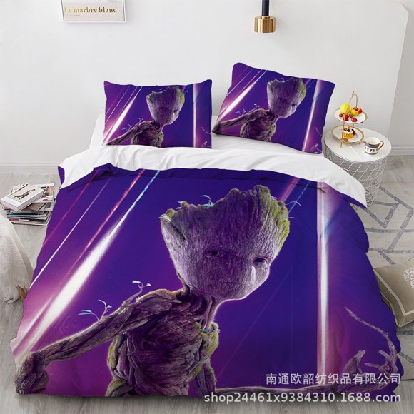 Guardians Of The Galaxy Bedding Quilt Cover, Three-Piece Set, Soft Microfiber, 3D Printed Duvet Cover-Youyoupin