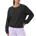 thumbnail image 3 of Craaazy Casual Womens Waffle Knit Sweatshirt Crew Neck Raglan Sleeve Loose Fit Top for Sports and Daily Wear Gifts, 3 of 6