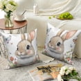 thumbnail image 2 of Dashan Bunny Flower Throw Pillow Covers 18x18 Set of 2,Happy Easter Decorative Pillow Cases for Bedroom Sofa Couch, 2 of 6