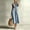 Blue, variant on Women's V Neck Sleeveless Self Belt Midi Dress, Fake Two Tone Layered Loose Casual Dress with Side Pockets Blue XL(XL)