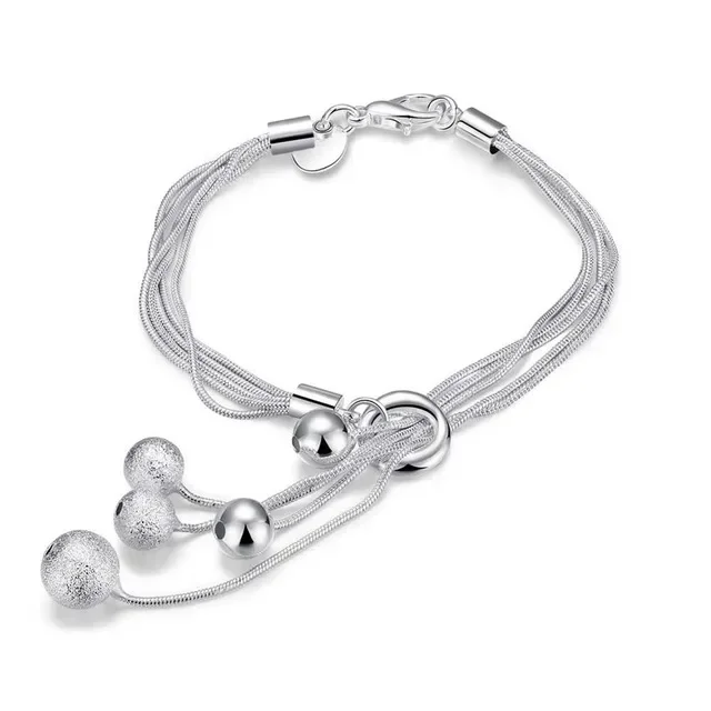Venta al por mayor de dijes, cadena de cuentas, hermosa pulsera, moda de Plata de Ley 925 para mujer, joyería bonita de boda