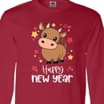 thumbnail image 4 of Inktastic Happy New Year Cute Ox Long Sleeve T-Shirt, 4 of 5