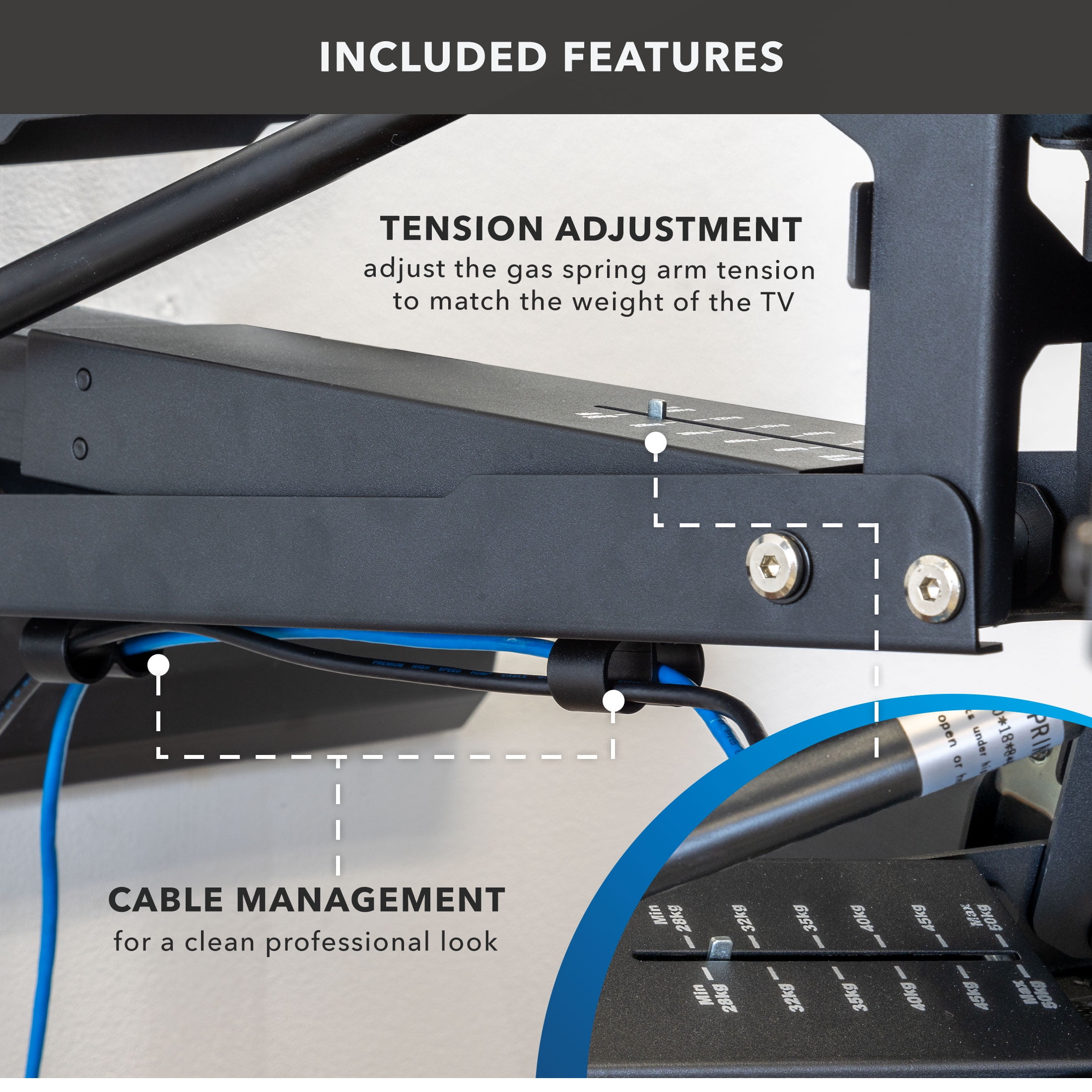 Pull Down Fireplace TV Mount - For TVs from 65" to 85"