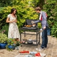 thumbnail image 5 of Gymax Outdoor Grill Cart Pizza Oven Stand w/ Shelf Hooks Lockable Wheels Side Handle, 5 of 10