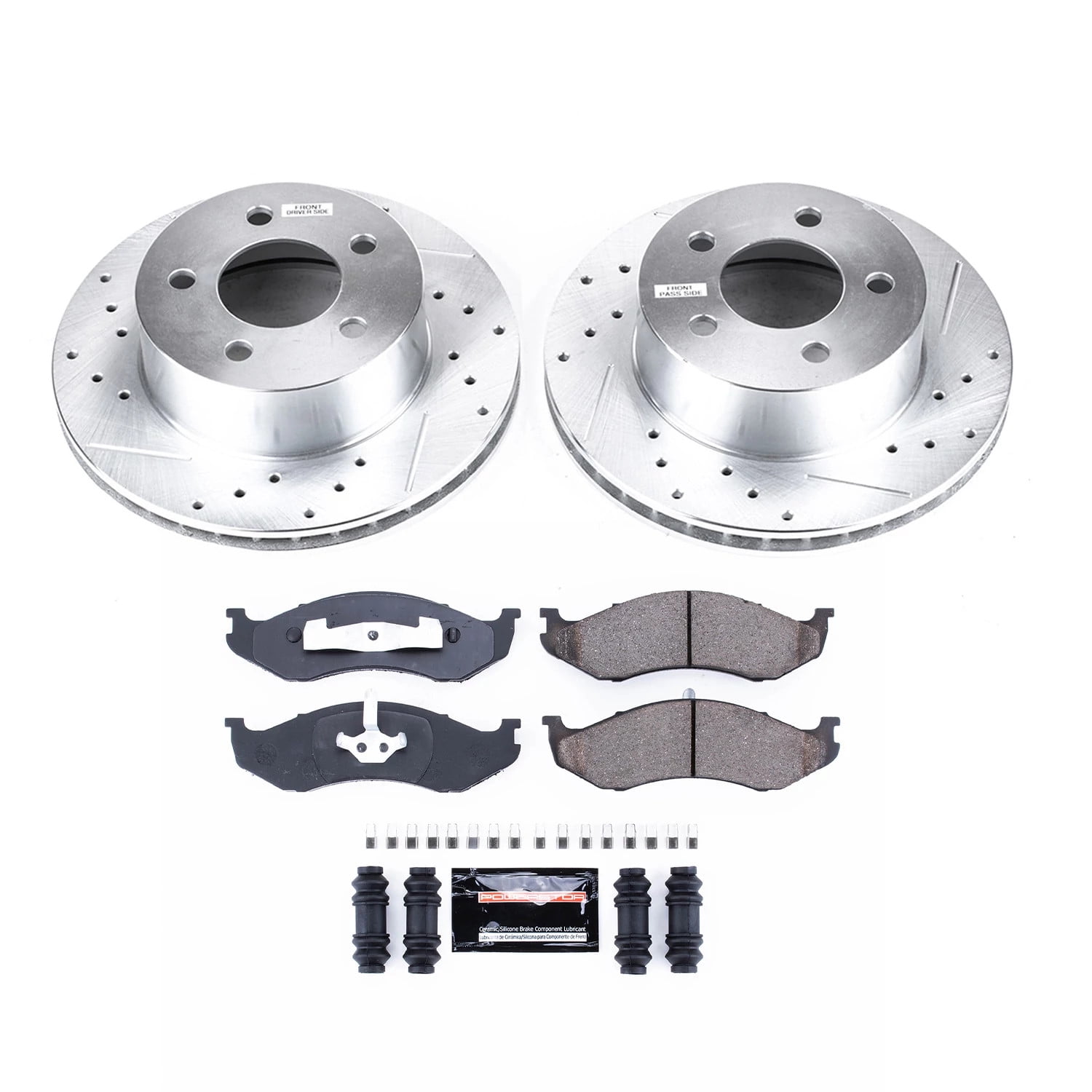 PowerStop Front Z23 Evolution Sport Carbon-Fiber Ceramic Brake Pad and Drilled & Slotted Rotor Kit Fits: JEEP Select Models K2119