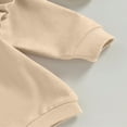 thumbnail image 5 of Zehjuhan Newborn Infant Baby Solid Color Outfits Ruffle Long Sleeve Bubble Romper For Fall Winter Clothes Apricot，0-3M, 5 of 7