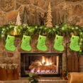 thumbnail image 5 of PONPRNGY A-Z Letter Christmas Stockings - 7 inch Green Velvet Holiday Stockings for Fireplace Mantle or Wall Decor - Perfect for Christmas Decorations, 5 of 5