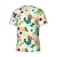thumbnail image 3 of Yiaed Floral Vintage Print Mens Short Sleeve Tight Fit T-Shirt, Crewneck Casual Tee-Medium, 3 of 5