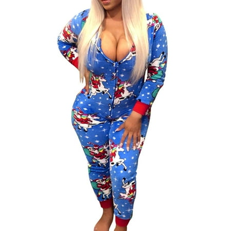 

Women Christmas Jumpsuit Romper Bodycon Bodysuit Clubwear Party Pajamas