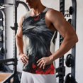 thumbnail image 5 of Fotbe Red Black Ink Style Bald Eagle Pattern Men's Quick Dry Workout Tank Top Gym Muscle Tee Fitness Bodybuilding Sleeveless T Shirt Breathable Workout Shirt-3X-Large, 5 of 9