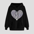 thumbnail image 2 of ZyeKqe Hoodies for Women Fleece Lined Heart Printed Hooded Sweatshirt Solid Color Comfy Loose Fitted Pullover Tops, 2 of 5