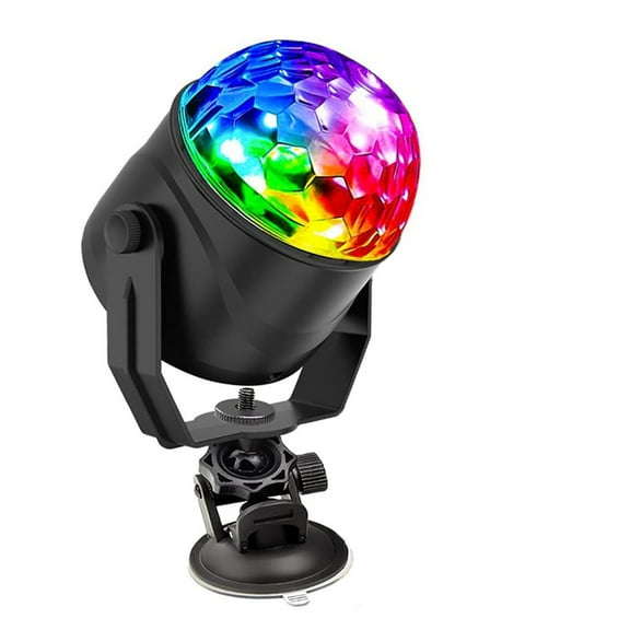 LED DJ Disco Ball Stage Lights Effect 7 Colors Rotating With Remote Control Car Sucker Music Sync For Birthday Party Auto ,Easy to Install
