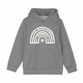 thumbnail image 2 of Spazoro Girls Hooded Sweatshirts, Long Sleeve Fashion Soft & Comfy Cute Print Fall Winter Tops for Girls Gray Size 5 T, 2 of 6